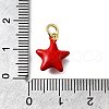 Brass Red Enamel Charms KK-Z102-23G-04-3
