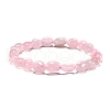 Natural Rose Quartz Bead Stretch Bracelets BJEW-K213-01-1