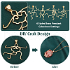   4Pcs 4 Styles Brass Pendant Cabochon Settings KK-PH0010-44G-4