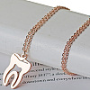 Tooth Shape 201 Stainless Steel Pendant Necklaces for Women FS-WG21FEE-01-2