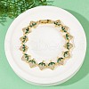 Brass Micro Pave Cubic Zirconia Link Bracelets for Women BJEW-Z126-05G-01-3