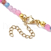 Faceted Round Natural Agate(Dyed & Heated) Beaded Necklaces for Women NJEW-JN04659-05-5