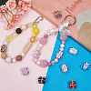 SUNNYCLUE 10Pcs Polymer Clay Pave Rhinestone Rectangle Beads with Resin Heart CLAY-SC0002-13-4