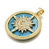 Rack Plating Brass Micro Pave Cubic Zirconia Pendants KK-K401-49A-G-2