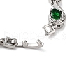 Platinum Alloy Teardrop Link Chain Bracelets BJEW-A005-01B-3