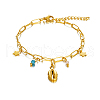 Simple Star & Shell Shape Stainless Steel Charm Bracelets NX6412-2-5