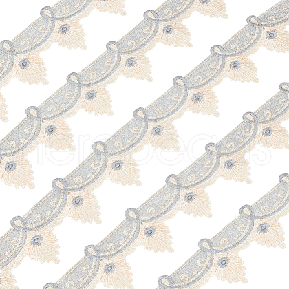 Olycraft 7.5 Yards Polyester Flower Lace Trim OCOR-OC0001-53B-1