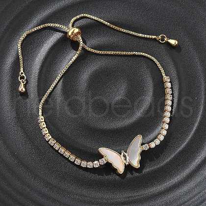 Adjustable Brass Shell Slider Bracelets BJEW-L699-01G-1