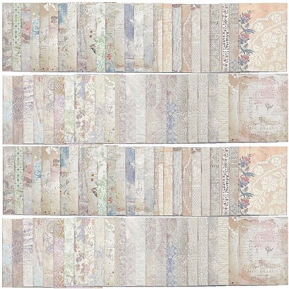 100 Sheets 50 Patterns Lace Theme Scrapbook Paper Pads DIY-WH0430-008A-1