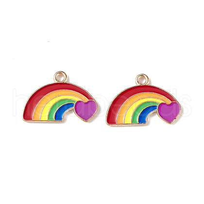 Rainbow Color Pride Alloy Enamel Pendants ENAM-K067-23-1