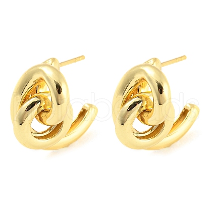 Rack Plating Brass Vortex Knot Dangle Stud Earrings EJEW-K245-33G-1