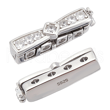   2pcs 925 Sterling Silver Rhinestone Clasps FIND-PH0020-99-1