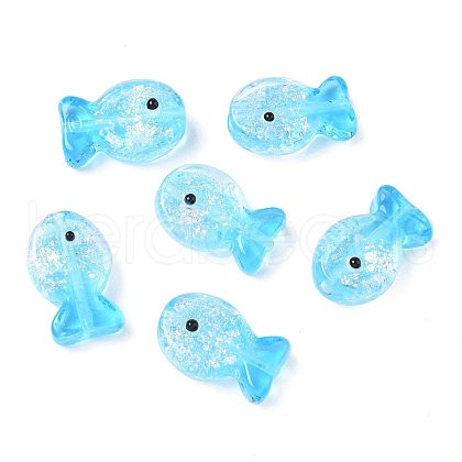 Handmade Foil Lampwork Fish Beads FOIL-Z001-01D-1-1