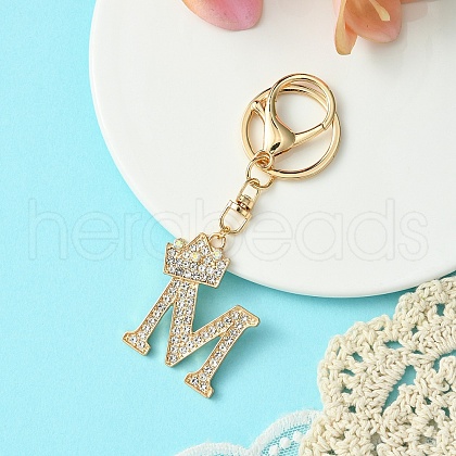 Golden Alloy Rhinestone Keychain KEYC-YW00105-13-1