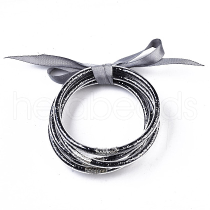 PVC Plastic Buddhist Bangle Sets BJEW-T008-16A-1
