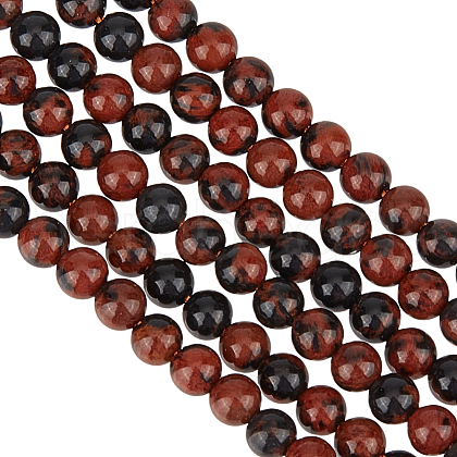 Olycraft 2 Strands Natural Mahogany Obsidian Beads Strands G-OC0005-69-1