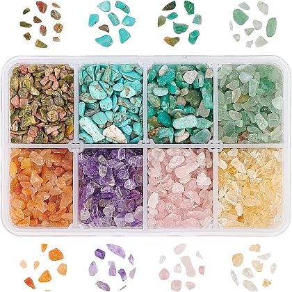 Olycraft Natural & Synthetic Mixed Gemston Chip Beads G-OC0001-57-1