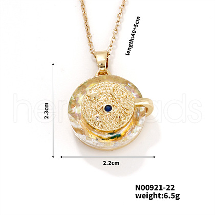Vintage Sparkling Rhinestone Flat Round Pendant Necklaces LY7833-1-1