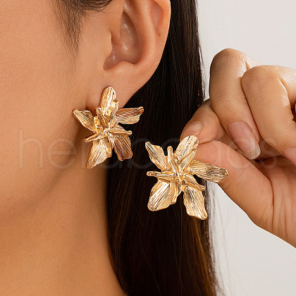 Flower Alloy Stud Earrings FS-WG95854-05-1