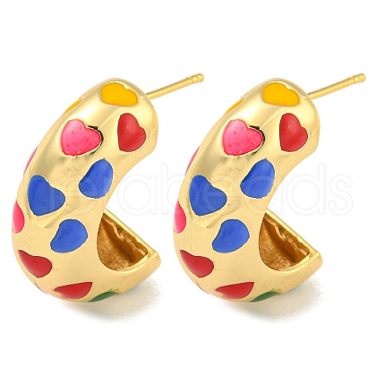 Rack Plating Brass Stud Earrings EJEW-C102-38G-1