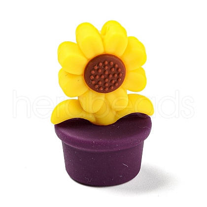 Sunflower Food Grade Eco-Friendly Silicone Beads SIL-B046-08-1
