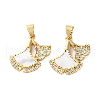 Brass Micro Pave Cubic Zirconia Pendants KK-U070-25G-1