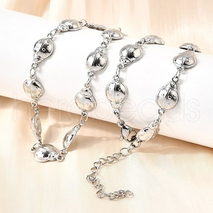 304 Stainless Steel Ladybug Link Chain Necklaces for Women Men NJEW-K249-21A-P-1