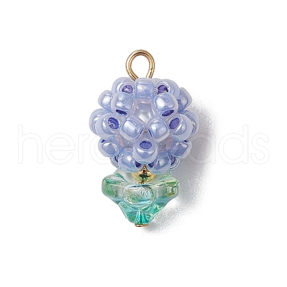 Glass Seed Beaded Pendants PALLOY-MZ00593-02-1