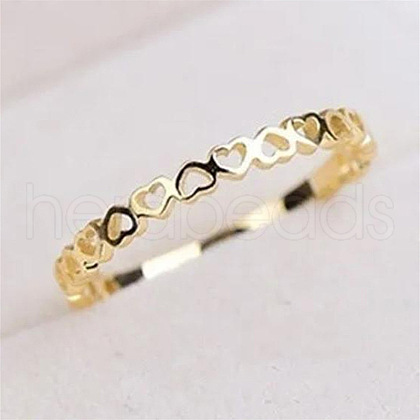 Hollow Out Heart Brass Finger Rings for Women FS-WG4469E-11-1