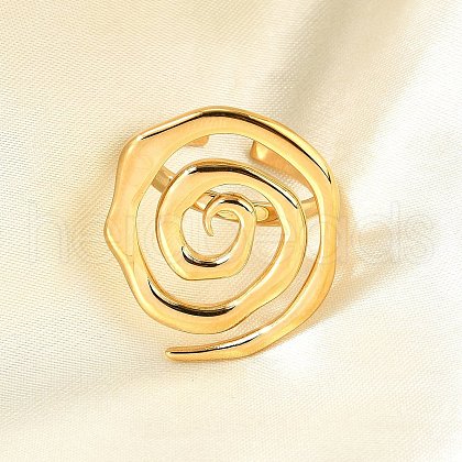 304 Stainless Steel Cuff Open Rings for Women RJEW-V014-10G-1