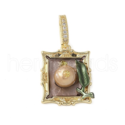 Brass Enamel Pendants KK-F886-01G-01-1
