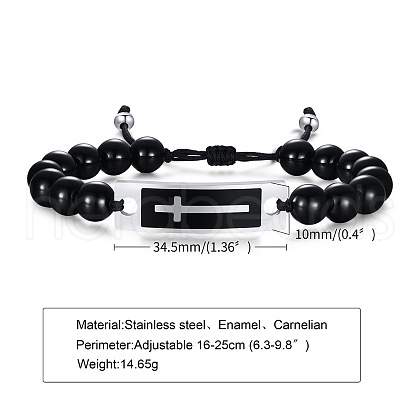 Stainless Steel Cross Link Bracelet PW-WG85730-01-1
