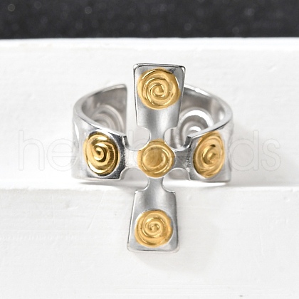304 Stainless Steel Adjustable Cuff Rings RJEW-V011-02GP-1