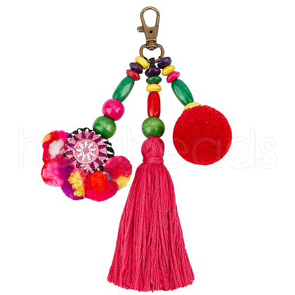 Bohemian Polyester Pendant Decorations HJEW-WH20010-01B-1
