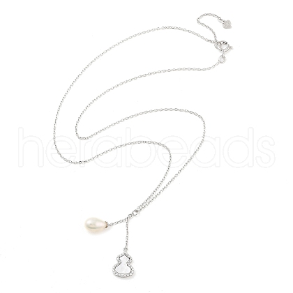 925 Sterling Silver with Shell Necklaces STER-Z009-17P-1