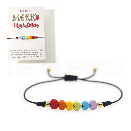 Christmas & Chakra Theme Adjustable Nylon Cord Braided Bracelets for Women UC8579-1