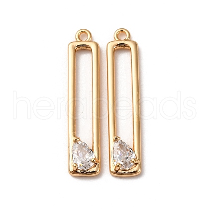 Brass Micro Pave Clear Cubic Zirconia Pendants KK-Z112-35G-1