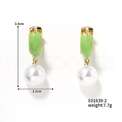 Round Imitation Pearl Hoop Earrings for Women IR2603-2-1