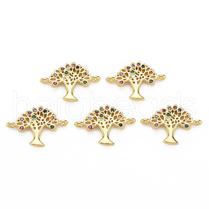 Brass Micro Pave Cubic Zirconia Links ZIRC-S061-06G-1