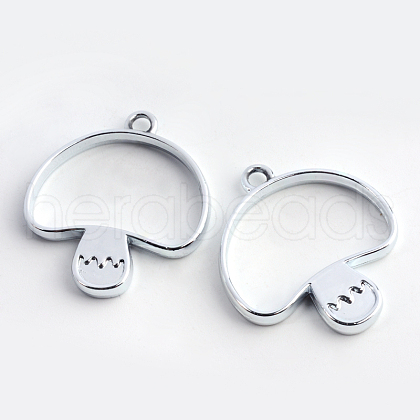 Rack Plating Alloy Open Back Bezel Pendants X-PALLOY-S047-35D-FF-1