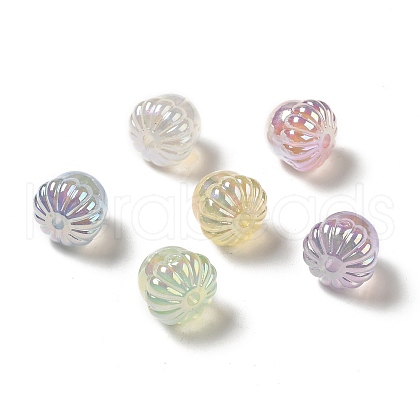 UV Plating Rainbow Iridescent Acrylic Beads PACR-M002-10-1