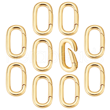   10Pcs Brass Spring Gate Rings KK-PH0010-50-1