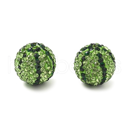 Watermelon Pattern Polymer Clay Rhinestone Beads CLAY-NH0001-04-1