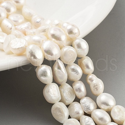 Natural Cultured Freshwater Pearl Beads Strands PEAR-P062-24B-1