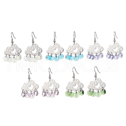 Cloud Brass Chandelier Earrings EJEW-JE05477-1