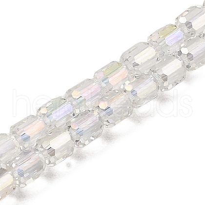 Electroplate Transparent Glass Beads Strands GLAA-C029-02A-09-1