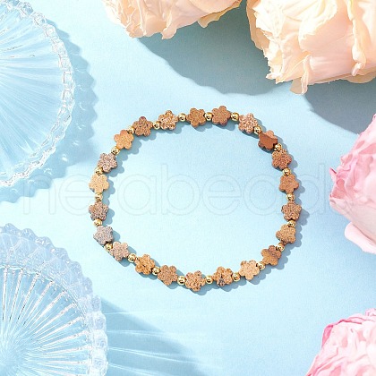 Natural Picture Jasper Beads Stretch Bracelets for Women BJEW-JB11768-06-1