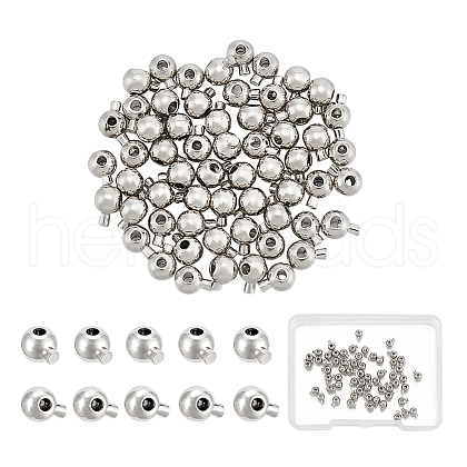 Unicraftale 60Pcs Brass Crimp Beads FIND-UN0004-34B-1