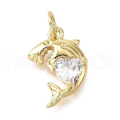 Brass Micro Pave Cubic Zirconia Pendants KK-V011-28G-A-1
