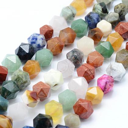 Natural Mixed Gemstone Beads Strands G-F523-25-10mm-1